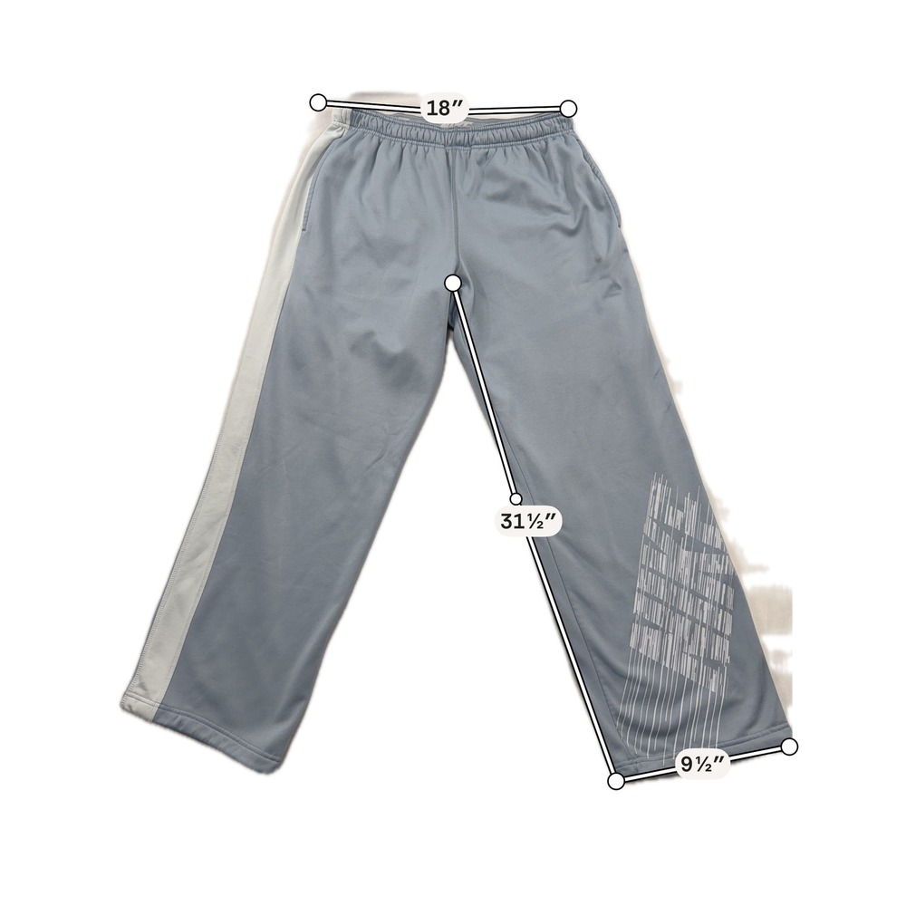 Nike Pants Therma-FIT Fleece Graphic Logo Side Stripe Gray Mens XL - Picture 8 of 9